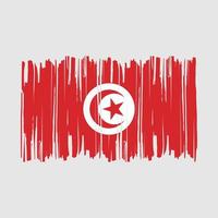 ilustración de vector de pincel de bandera de túnez