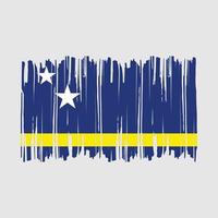 Curacao Flag Brush Vector Illustration