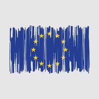 European  Flag Brush Vector Illustration