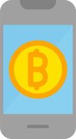 en línea bitcoin pago vector icono