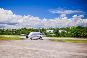 View of airplane parked photo