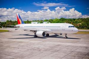 View of airplane parked photo