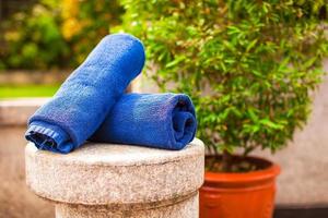 View of towels on a spa photo