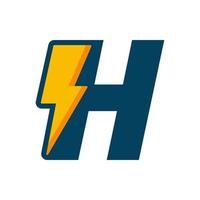 inicial h tornillo energía logo vector