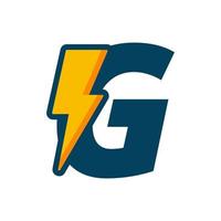 Initial G Bolt Energy Logo vector