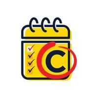 Initial C Calendar Logo vector