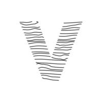 Initial V Abstract Line Logo vector