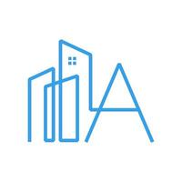 Initial A City Line Logo vector