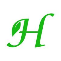 Initial H Leaf Logo vector