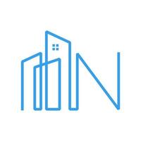 Initial N City Line Logo vector