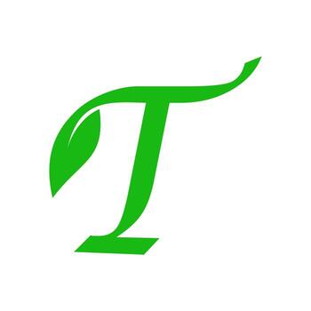 logotipo inicial de la hoja t vector