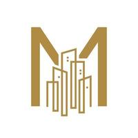 Initial M Gold City Logo vector