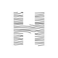 inicial h resumen línea logo vector