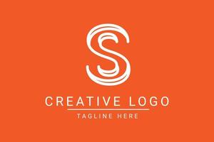 Modern creative letter S vector logo design. Minimalist  flat line logo design template. Monogram logo design.