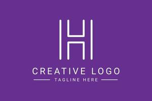 Modern creative letter H vector logo design. Minimalist  flat line logo design template. Monogram logo design.