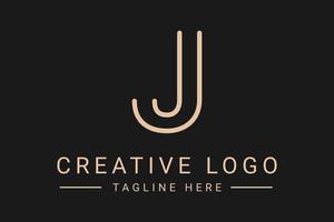 Modern creative letter J vector logo design. Minimalist  flat line logo design template. Monogram logo design.