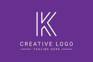 Modern creative letter K vector logo design. Minimalist  flat line logo design template. Monogram logo design.