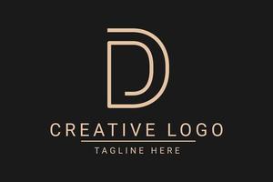 Modern creative letter D vector logo design. Minimalist  flat line logo design template. Monogram logo design.