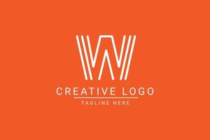 Modern creative letter W vector logo design. Minimalist  flat line logo design template. Monogram logo design.