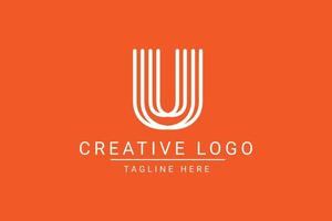 Modern creative letter U vector logo design. Minimalist  flat line logo design template. Monogram logo design.