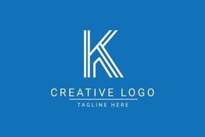 Modern creative letter K vector logo design. Minimalist  flat line logo design template. Monogram logo design.