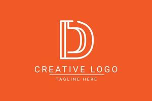 Modern creative letter D vector logo design. Minimalist  flat line logo design template. Monogram logo design.