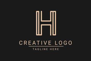 Modern creative letter H vector logo design. Minimalist  flat line logo design template. Monogram logo design.