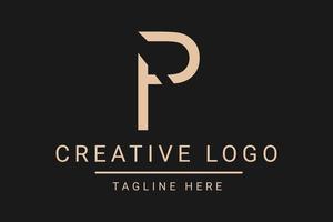 Modern creative letter P vector logo design. Minimalist  flat line logo design template. Monogram logo design.