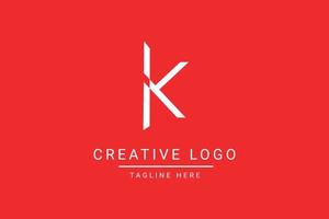 Modern creative letter K vector logo design. Minimalist  flat line logo design template. Monogram logo design.