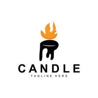 Candle Logo, Flame Lighting Design, Burning luxury Vector, Illustration Template Icon vector