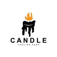Candle Logo, Flame Lighting Design, Burning luxury Vector, Illustration Template Icon vector