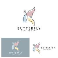 logotipo de mariposa, diseño animal con hermosas alas, animales decorativos, marcas de productos vector