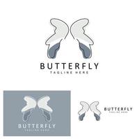 logotipo de mariposa, diseño animal con hermosas alas, animales decorativos, marcas de productos vector