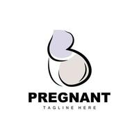 Pregnant Logo, Mom And Baby Health Care Design, Pregnant And Baby Medicine Brand Icon Vector