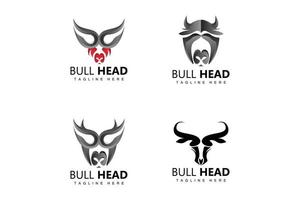 Bull Head Logo, Farm Animal Vector, Livestock Illustration, Company Brand Icon vector