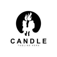 Candle Logo, Flame Lighting Design, Burning luxury Vector, Illustration Template Icon vector