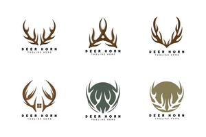 Deer Antler Logo, Antler Icon Illustration, Christmas Santa Animal Vector, Brand Design vector