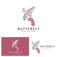 logotipo de mariposa, diseño animal con hermosas alas, animales decorativos, marcas de productos vector