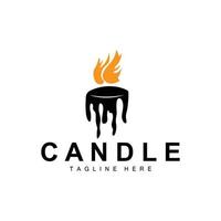 Candle Logo, Flame Lighting Design, Burning luxury Vector, Illustration Template Icon vector