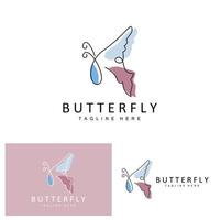 logotipo de mariposa, diseño animal con hermosas alas, animales decorativos, marcas de productos vector