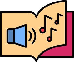 icono de vector de libro de audio