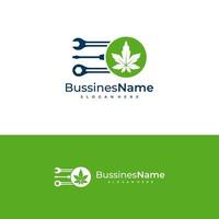 Mechanic Cannabis logo vector template. Creative Cannabis logo design concepts