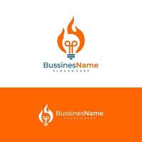 Fire Bulb logo vector template. Creative Bulb logo design concepts