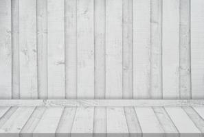 White wood display background, Wooden panel for indoor studio room. Backdrop background Empty Room Grey washed old wooden striped abstract texture in vintage style design for product presentation photo