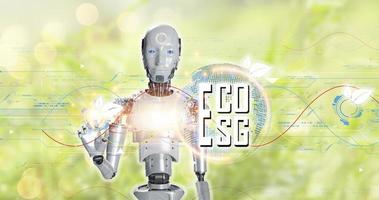 The concept is to combine ESG and ECO systems with artificial intelligence to optimize efficiency. photo