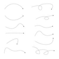 Set of dashed line arrows vector