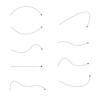 Set of dashed line arrows vector