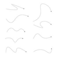 Set of dashed line arrows vector