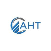 AHT Flat accounting logo design on white background. AHT creative initials Growth graph letter logo concept. AHT business finance logo design. vector