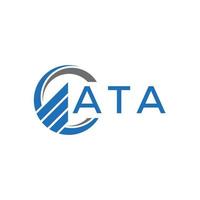 ATA Flat accounting logo design on white background. ATA creative initials Growth graph letter logo concept. ATA business finance logo design. vector